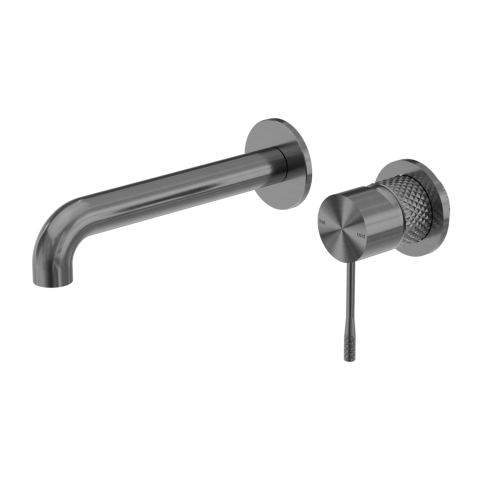 OPAL WALL BASIN/BATH MIXER SEPARATE BACK PLATE 185/260MM GRAPHITE